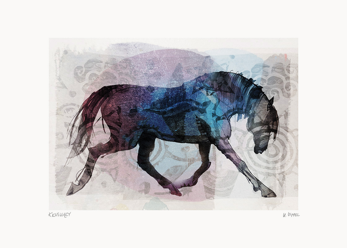Kłusujący - grafika z serii limitowanej, Paper Horses