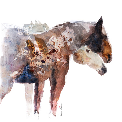 Couple - grafika z koniem, Paper Horses