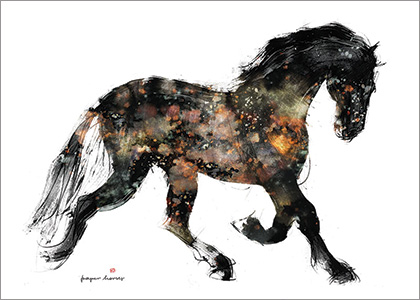 Odległa Galaktyka - plakat, koń, fryz, Paper Horses
