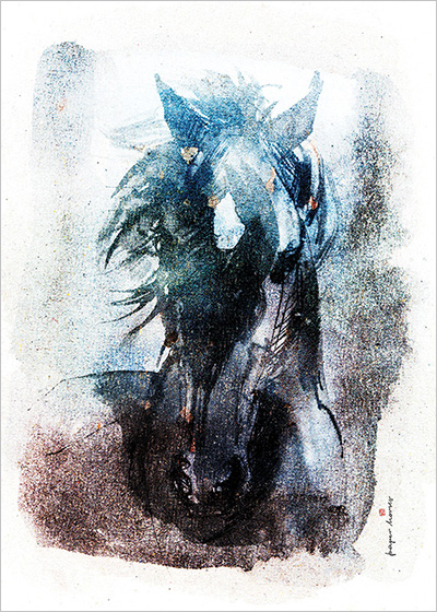 Rising Star - portret konia, plakat, Paper Horses