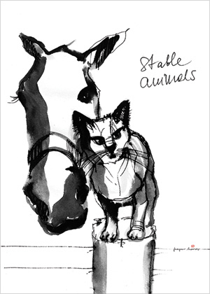 Stable Animals - rysunek konia, Paper Horses