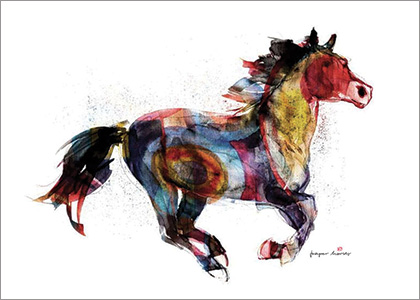 Szczęście - plakat, koń, Paper Horses