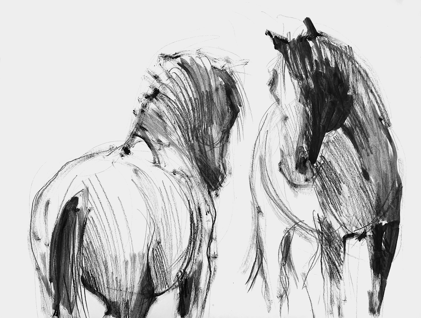 Chłopaki - szkic oryginalny, Paper Horses