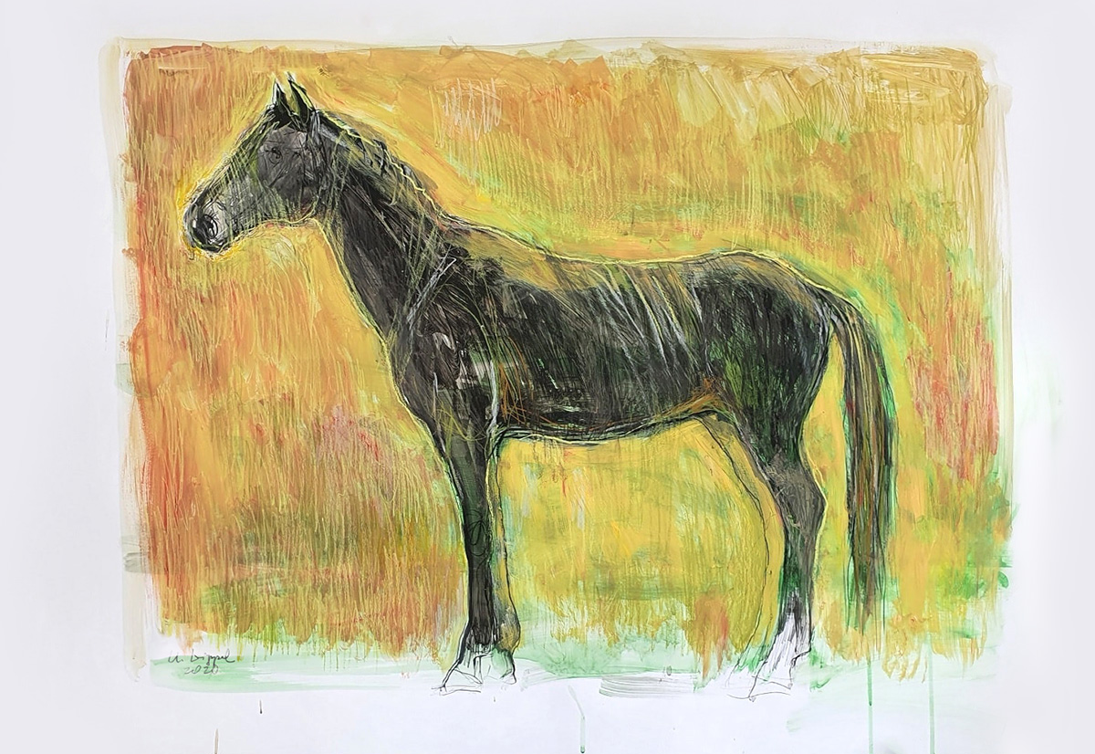Stary folblut - szkic oryginalny, Paper Horses