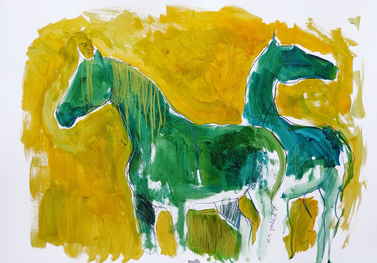 rysunek Paper Horses, konie, oryginalne szkice
